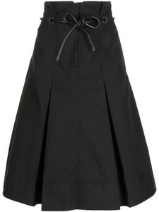 3.1 Phillip Lim jupe mi-longue Origami à taille haute - Noir