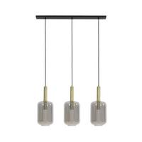 Light&living Hanglamp 3L 100x22x32 cm LEKAR antiek brons+smoke glas - thumbnail