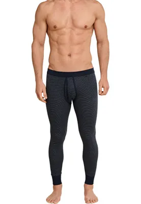 Heren Onderbroek lang met gulp - Katoen - 100% katoenen pantalon met sluiting donkerblauw