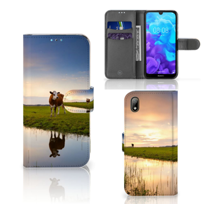 Huawei Y5 (2019) | Telefoonhoesje | Met pasjeshouder | Koe