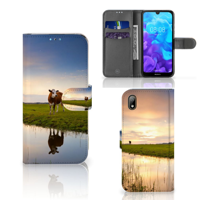 Huawei Y5 (2019) | Telefoonhoesje | Met pasjeshouder | Koe