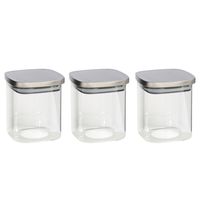 3x stuks voedsel/etenswaren bewaren voorraadpot 800 ml glas met RVS deksel