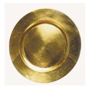 Rond kaarsenbord/kaarsenplateau goud van kunststof 33 cm   -