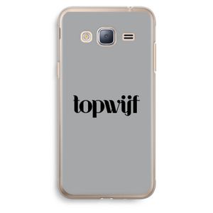 Topwijf Grijs Zwart: Samsung Galaxy J3 (2016) Transparant Hoesje