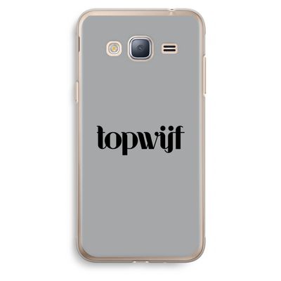 Topwijf Grijs Zwart: Samsung Galaxy J3 (2016) Transparant Hoesje