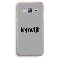 Topwijf Grijs Zwart: Samsung Galaxy J3 (2016) Transparant Hoesje