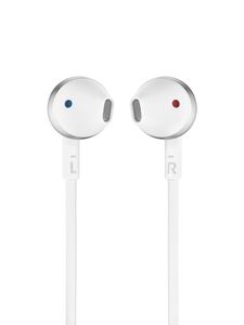 JBL Tune 205 Headset Bedraad In-ear Oproepen/muziek Chroom, Wit