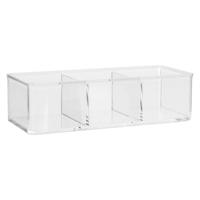 Make-up organizer 3 vakken - 23 x 8,5 cm - kunststof - Nagellak houder