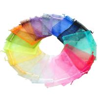 100 stuks organza geschenk zakken sieraden verpakking tas bruiloft feestdecoratie grootte: 7x9cm (D21 Random Color)