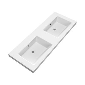 Wastafel Voor Meubel Exclusive Line Foggia 120-2 cm Mat Wit 0 kraangaten