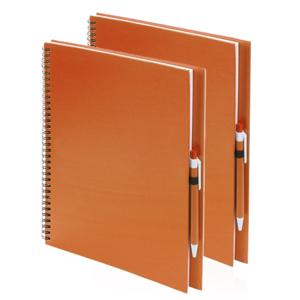 Schetsboek/tekeningenboek 80 vellen - 2x - oranje - harde kaft - A4 formaat - blanco papier