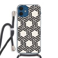 Geometrisch patroon: iPhone 12 Transparant Hoesje met koord