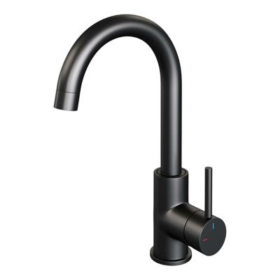 Brauer BlackEdition Wastafelmengkraan opbouw - hoog - draaibaar - ronde uitloop - model a - mat zwart 5-S-003