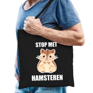 Stop met hamsteren tas zwart voor heren