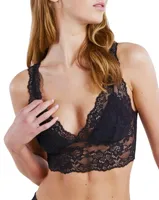 Bralette kant - Lace Bra Top - Zwarte dames kanten bh top -