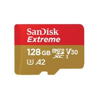 SanDisk MicroSDXC Extreme 128GB 190/90 mb/s - A2 - V30 - SDA - Rescue Pro DL 1Y Micro SD-kaart Goud SanDisk MicroSDXC Extreme 128GB 190/90 mb/s - A2 - V30 - SDA - Rescue Pro DL 1Y Micro SD-kaart Goud