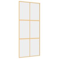 vidaXL Schuifdeur 90x205 cm helder ESG-glas en aluminium goudkleurig