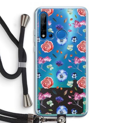 Bloemetjes: Huawei P20 Lite (2019) Transparant Hoesje met koord