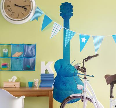 Muurstickers gitaar verfspetters
