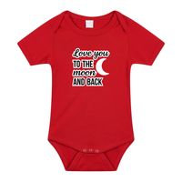 Love you to the moon cadeau baby rompertje rood jongen/meisje - thumbnail