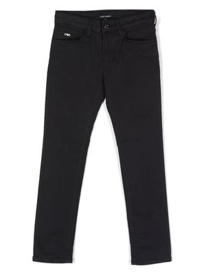 Emporio Armani Kids pantalon à coupe slim - Bleu