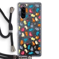 Kleurrijke katten: Sony Xperia 5 Transparant Hoesje met koord