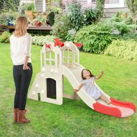 Kinderglijbaan Klimglijbaan met Basketbalring en Telescoop 189,5 x 83 x 98 cm Roze