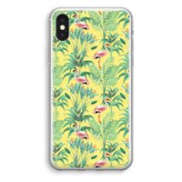 Flamingo party: iPhone X Transparant Hoesje