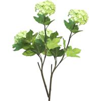 Kunstbloem Viburnum/sneeuwbal Roseum - 5x - 50 cm - groen - losse steel - kunst zijdebloemen