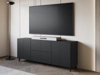 Tv-meubel FUKETTE 2 deuren 2 lades 180 cm grafiet/zwart