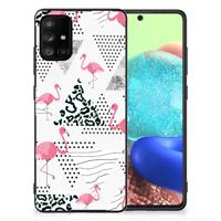 Samsung Galaxy A71 Dierenprint Telefoonhoesje Flamingo Triangle Samsung Galaxy A71 Dierenprint Telefoonhoesje Flamingo Triangle