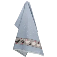 Bunzlau Castle Bunzlau Castle Theedoek Chickens Grey-Blue