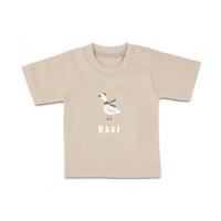 Baby shirt bedrukken - Korte mouw - Beige - 86/92