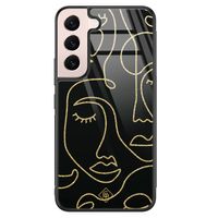 Samsung Galaxy S22 glazen hardcase - Abstract faces Samsung Galaxy S22 glazen hardcase - Abstract faces