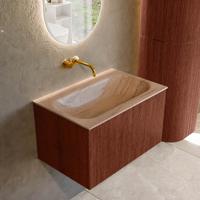 Badmeubel Mondiaz Kurve-Dlux | 70 cm | Meubelkleur Ruby | Wastafelkleur Saba | Solid surface | Wasbak midden spoelbak | Zonder kraangat(en) Badmeubel Mondiaz Kurve-Dlux | 70 cm | Meubelkleur Ruby | Wastafelkleur Saba | Solid surface | Wasbak midden spoelbak | Zonder kraangat(en)