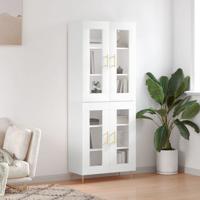 Hoge kast 69,5x34x180 cm bewerkt hout wit