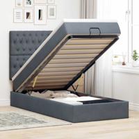 Ottoman bed met matrassen 90x190cm fluweel donkergrijs