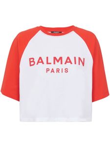 Balmain logo-print cotton T-shirt - Blanc