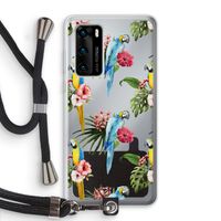 Kleurrijke papegaaien: Huawei P40 Transparant Hoesje met koord