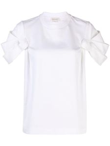 Alexander McQueen t-shirt en coton à détail noué - Blanc