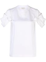 Alexander McQueen t-shirt en coton à détail noué - Blanc - thumbnail