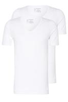 Schiesser T-shirt V-hals 95/5 2-pack wit