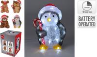 Dieren met led 24 cm 4ass kerstversiering - Nampook