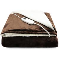 Elektrische deken - Afmetingen 160 x 130 cm - 9 warmtestanden - Automatische uitschakeling - XL snoer - Bruin - thumbnail