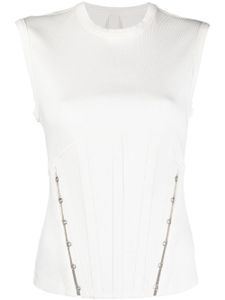 Dion Lee débardeur en maille fine nervurée - Blanc