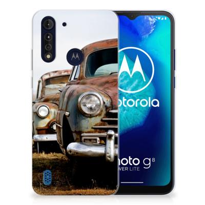 Motorola Moto G8 Power Lite | Siliconen hoesje | met foto Vintage Auto