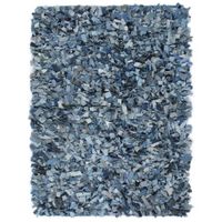 vidaXL Tapijt shaggy hoogpolig 160x230 cm denim blauw - thumbnail