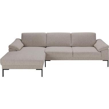 Bank Tom met chaise longue links - Monza - beige - Leen Bakker