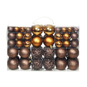 VidaXL 100-delige kerstballenset 3/4/6 cm bruin/bronskleur/goudkleurig