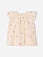 Blouse met korte mouwen voor babymeisjes ecru